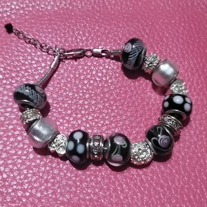 Beautiful silver beaded bracelet